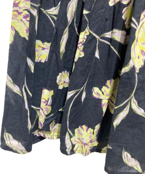 MARIHA（マリハ）MARIHA (マリハ) TOMORROW LAND (トゥモローランド) 【別注】 花の香りのスカート ネイビー×グリーン サイズ:36の古着・服飾アイテム