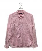 COMME des GARCONS HOMMEコムデギャルソン オム）の古着「アーガイル刺繍ストライプシャツ」｜ピンク