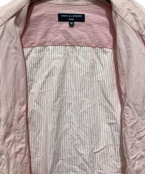 COMME des GARCONS HOMME（コムデギャルソン オム）COMME des GARCONS HOMME (コムデギャルソン オム) アーガイル刺繍ストライプシャツ ピンク サイズ:Mの古着・服飾アイテム