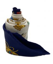 HERMES（エルメス）の古着「光の帆船 カレ90シルクスカーフ」｜ネイビー×ホワイト