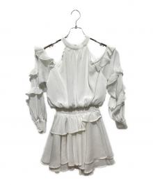 darich（ダーリッチ）の古着「ボリュームシフォンミニワンピース」｜ホワイト