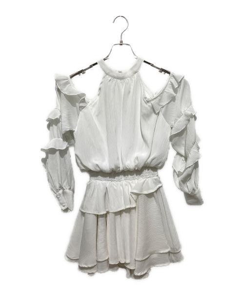 darich（ダーリッチ）darich (ダーリッチ) ボリュームシフォンミニワンピース ホワイト サイズ:FREEの古着・服飾アイテム