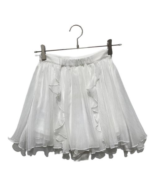 Snidel（スナイデル）Snidel (スナイデル) ラッフルミニセットアップ ホワイトの古着・服飾アイテム