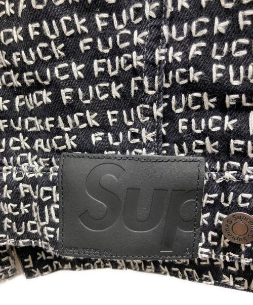 SUPREME（シュプリーム）SUPREME (シュプリーム) ファックステッチデニムトラッカージャケット ブラック×ホワイト サイズ:Mの古着・服飾アイテム
