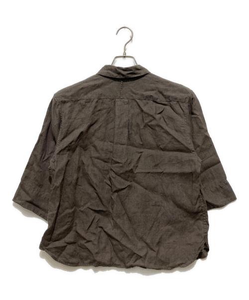 MARGARET HOWELL（マーガレットハウエル）MARGARET HOWELL (マーガレットハウエル) 丸襟プルオーバーリネンシャツ カーキ サイズ:2の古着・服飾アイテム