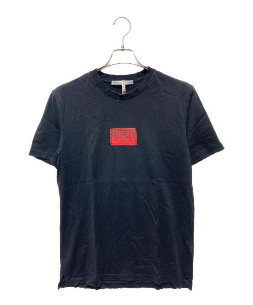 GIVENCHY（ジバンシィ）GIVENCHY (ジバンシィ) ダメージ加工ロゴワッペンTシャツ ブラック サイズ:Ｌの古着・服飾アイテム