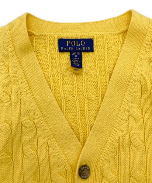 POLO RALPH LAUREN（ポロ・ラルフローレン）POLO RALPH LAUREN (ポロ・ラルフローレン) ケーブルカーディガン イエロー サイズ:Ｌ(14-16)(ガールズ規格)の古着・服飾アイテム