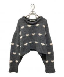 NKNIT（ンニット）の古着「♡pattern KNIT ハートパターンニット」｜ダークグレー