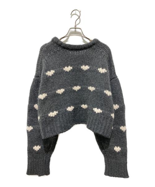 NKNIT（ンニット）NKNIT (ンニット) ♡pattern KNIT ハートパターンニット ダークグレー サイズ:表記無しの古着・服飾アイテム