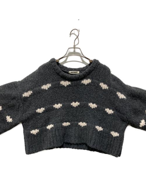 NKNIT（ンニット）NKNIT (ンニット) ♡pattern KNIT ハートパターンニット ダークグレー サイズ:表記無しの古着・服飾アイテム
