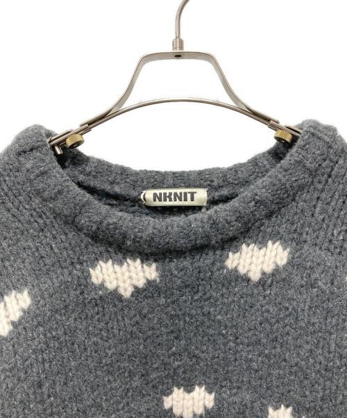 NKNIT（ンニット）NKNIT (ンニット) ♡pattern KNIT ハートパターンニット ダークグレー サイズ:表記無しの古着・服飾アイテム