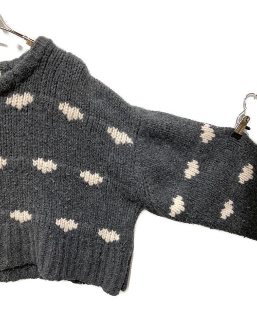 NKNIT（ンニット）NKNIT (ンニット) ♡pattern KNIT ハートパターンニット ダークグレー サイズ:表記無しの古着・服飾アイテム