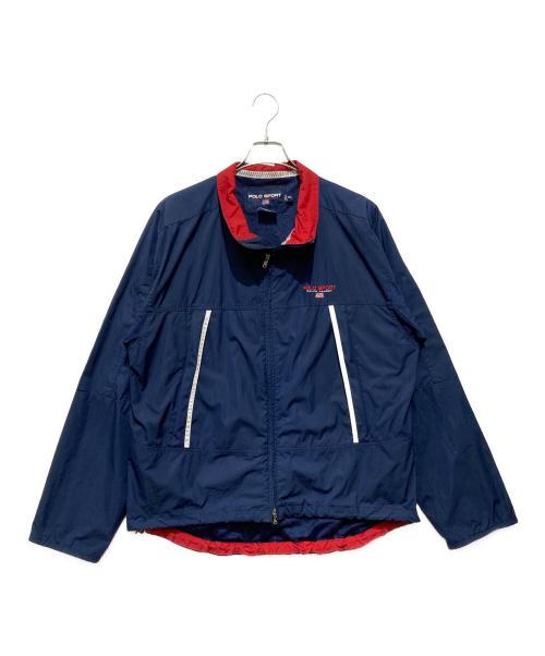 POLO SPORT（ポロスポーツ）POLO SPORT (ポロスポーツ) ロゴ刺繍ナイロンジップジャケット ブルー サイズ:XXLの古着・服飾アイテム