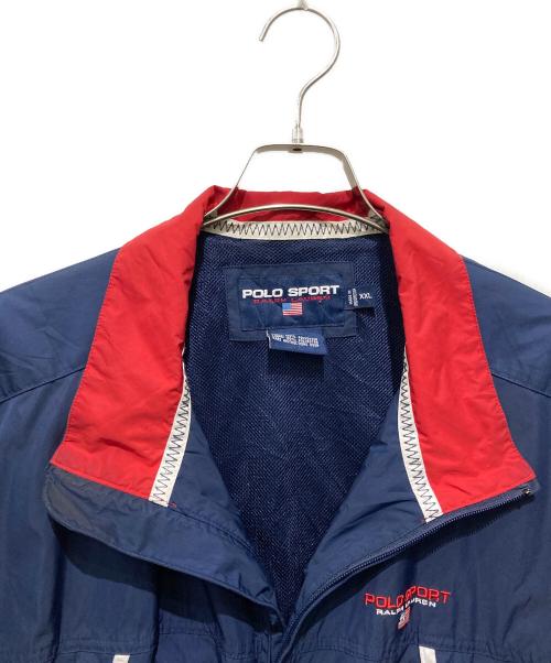 POLO SPORT（ポロスポーツ）POLO SPORT (ポロスポーツ) ロゴ刺繍ナイロンジップジャケット ブルー サイズ:XXLの古着・服飾アイテム