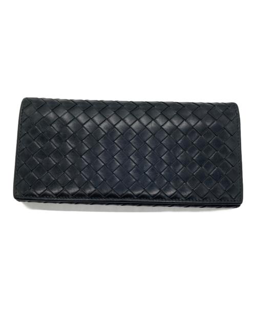 BOTTEGA VENETA（ボッテガベネタ）BOTTEGA VENETA (ボッテガベネタ) イントレチャート2つ折り長財布 ブラックの古着・服飾アイテム