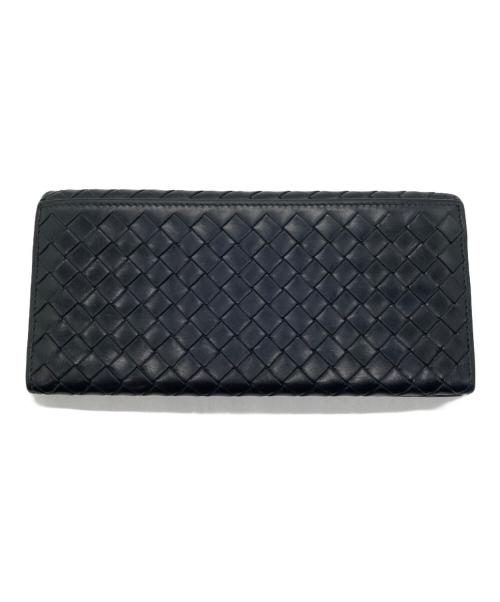 BOTTEGA VENETA（ボッテガベネタ）BOTTEGA VENETA (ボッテガベネタ) イントレチャート2つ折り長財布 ブラックの古着・服飾アイテム