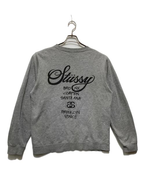 stussy（ステューシー）stussy (ステューシー) World Tour スウェット グレー サイズ:Lの古着・服飾アイテム