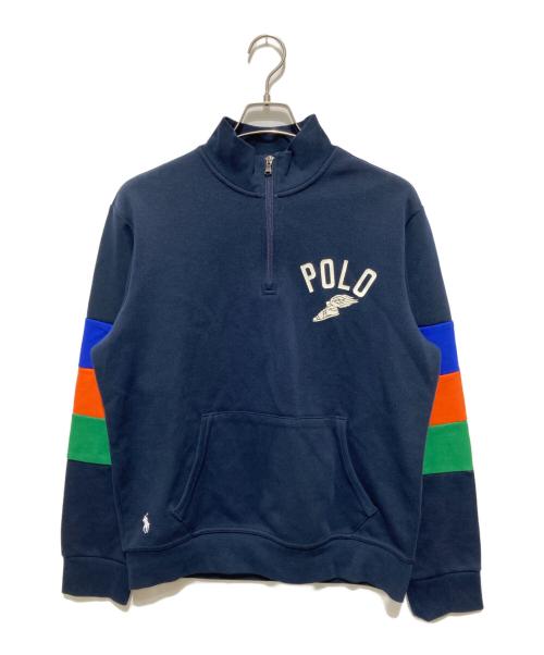 POLO RALPH LAUREN（ポロ・ラルフローレン）POLO RALPH LAUREN (ポロ・ラルフローレン) ハーフジップスウェット ブラック サイズ:Mの古着・服飾アイテム