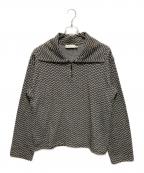 EMPORIO ARMANIエンポリオ アルマーニ）の古着「総柄ハーフジップウールニット」｜ベージュ