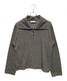 EMPORIO ARMANI（エンポリオ アルマーニ）の古着「総柄ハーフジップウールニット」｜ベージュ