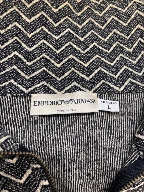 EMPORIO ARMANI（エンポリオ アルマーニ）EMPORIO ARMANI (エンポリオ アルマーニ) 総柄ハーフジップウールニット ベージュ サイズ:Lの古着・服飾アイテム