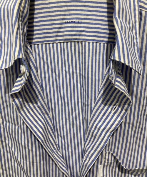 S H（エスエイチ）S H (エスエイチ) ストライプシャツ ブルー サイズ:Ｌの古着・服飾アイテム