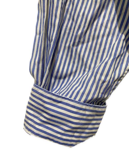 S H（エスエイチ）S H (エスエイチ) ストライプシャツ ブルー サイズ:Ｌの古着・服飾アイテム