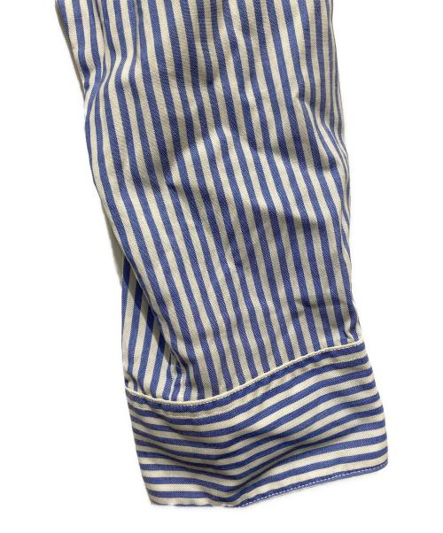 S H（エスエイチ）S H (エスエイチ) ストライプシャツ ブルー サイズ:Ｌの古着・服飾アイテム