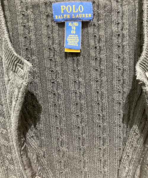 POLO RALPH LAUREN（ポロ・ラルフローレン）POLO RALPH LAUREN (ポロ・ラルフローレン) ポニー刺繍カーディガン ブラック サイズ:XL(16)(キッズ規格)の古着・服飾アイテム