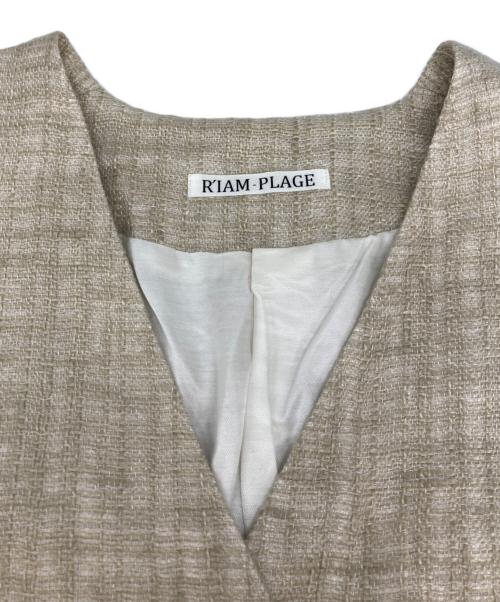 R'IAM（リアム）R'IAM (リアム) アサツィード ジャケット ベージュ サイズ:36の古着・服飾アイテム