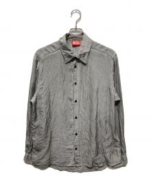 DIESEL（ディーゼル）の古着「S-LEONシワ加工サテンシャツ」｜グレー