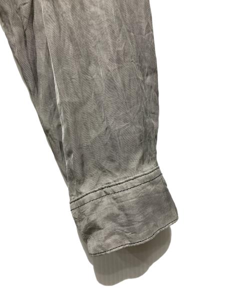 DIESEL（ディーゼル）DIESEL (ディーゼル) S-LEONシワ加工サテンシャツ グレー サイズ:46の古着・服飾アイテム
