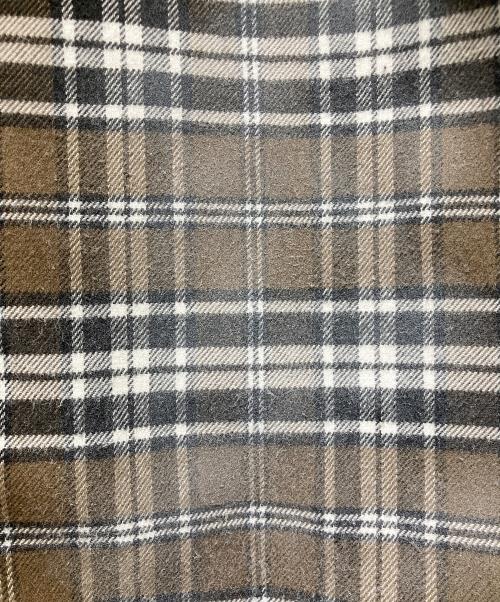 THUG CLUB（サグ クラブ）THUG CLUB (サグ クラブ) スリーブワッペンチェックシャツ ブラウン サイズ:3の古着・服飾アイテム