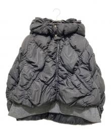 OMMO（オーエムエムオー）の古着「シアリングレイヤードダウンコート」｜ブラック