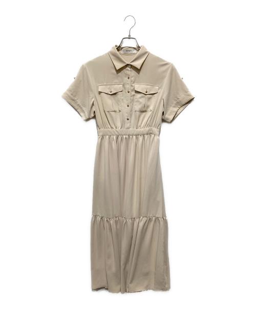 HER LIP TO（ハーリップトゥ）HER LIP TO (ハーリップトゥ) タックブラウスワンピース ベージュ サイズ:Ｓの古着・服飾アイテム