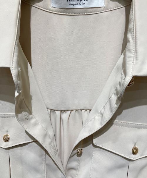 HER LIP TO（ハーリップトゥ）HER LIP TO (ハーリップトゥ) タックブラウスワンピース ベージュ サイズ:Ｓの古着・服飾アイテム