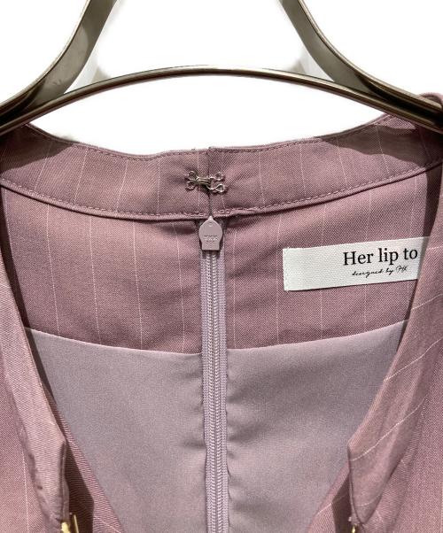 HER LIP TO（ハーリップトゥ）Her lip to (ハーリップトゥ) 半袖ワンピース ピンク サイズ:Ｓの古着・服飾アイテム