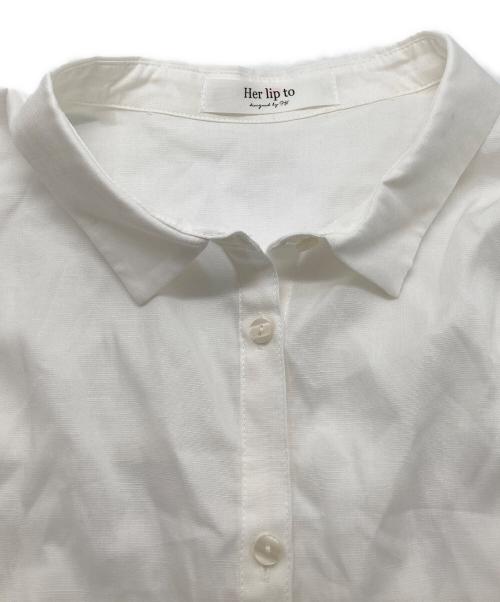 HER LIP TO（ハーリップトゥ）Her lip to (ハーリップトゥ) リネンブレンドイージーシャツ ホワイト サイズ:FREEの古着・服飾アイテム
