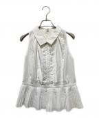 HER LIP TOハーリップトゥ）の古着「マノンプリーテッドペプラムトップ」｜ホワイト