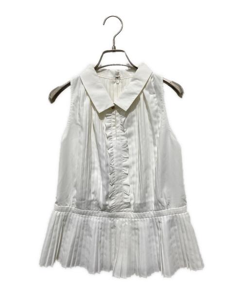 HER LIP TO（ハーリップトゥ）HER LIP TO (ハーリップトゥ) マノンプリーテッドペプラムトップ ホワイト サイズ:Mの古着・服飾アイテム