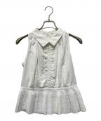 HER LIP TOハーリップトゥ）の古着「マノンプリーテッドペプラムトップ」｜ホワイト