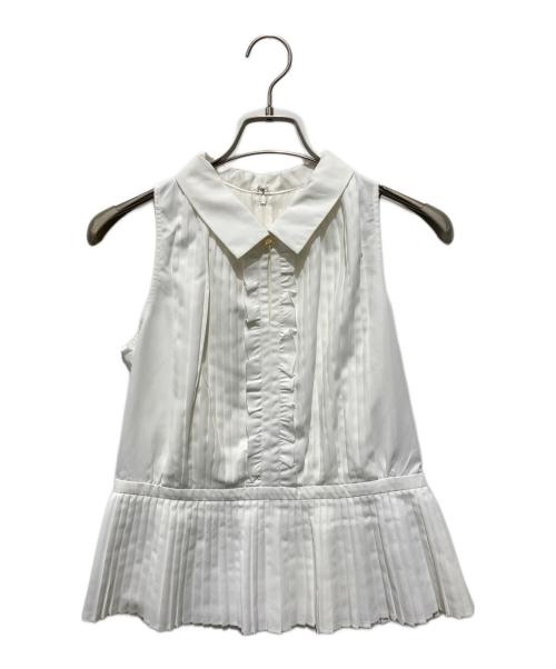HER LIP TO（ハーリップトゥ）HER LIP TO (ハーリップトゥ) マノンプリーテッドペプラムトップ ホワイト サイズ:Mの古着・服飾アイテム