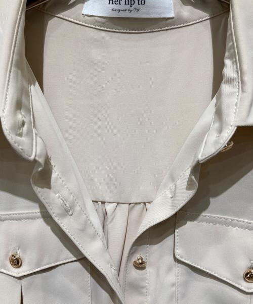 HER LIP TO（ハーリップトゥ）HER LIP TO (ハーリップトゥ) ノーブルシャツドレス ベージュ サイズ:Sの古着・服飾アイテム