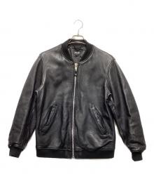 Schott（ショット）の古着「バワリージャケット/レザージップブルゾン」｜ブラック