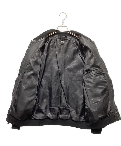 Schott（ショット）Schott (ショット) バワリージャケット/レザージップブルゾン ブラック サイズ:Mの古着・服飾アイテム
