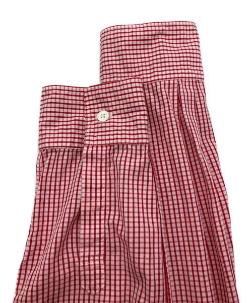 COMME des GARCONS HOMME（コムデギャルソン オム）COMME des GARCONS HOMME (コムデギャルソン オム) 裾切替ギンガムチェックシャツ レッド サイズ:Ｓの古着・服飾アイテム