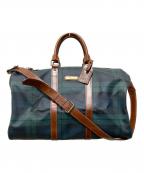 POLO RALPH LAURENポロ・ラルフローレン）の古着「ブラックウォッチレザーボストンバッグ」｜グリーン