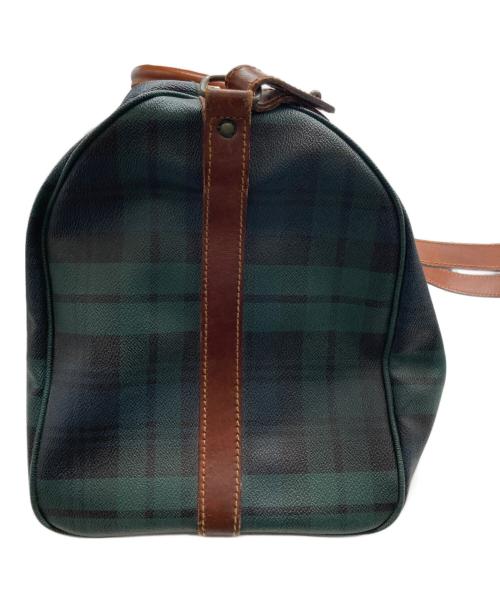 POLO RALPH LAUREN（ポロ・ラルフローレン）POLO RALPH LAUREN (ポロ・ラルフローレン) ブラックウォッチレザーボストンバッグ グリーンの古着・服飾アイテム