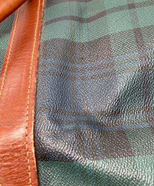 POLO RALPH LAUREN（ポロ・ラルフローレン）POLO RALPH LAUREN (ポロ・ラルフローレン) ブラックウォッチレザーボストンバッグ グリーンの古着・服飾アイテム