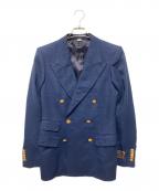 GUCCIグッチ）の古着「リンクルエフェクト ビスコース ジャケット /金釦ダブルジャケット」｜ネイビー
